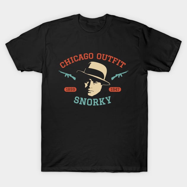 Al Capone 'Snorky' Portrait Logo - Chicago Outfit T-Shirt by Boogosh